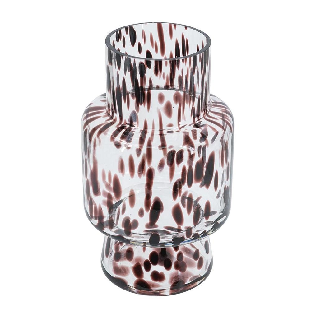 10" Amber And Clear Abstract Glass Cylinder Table Vase HomeRoots