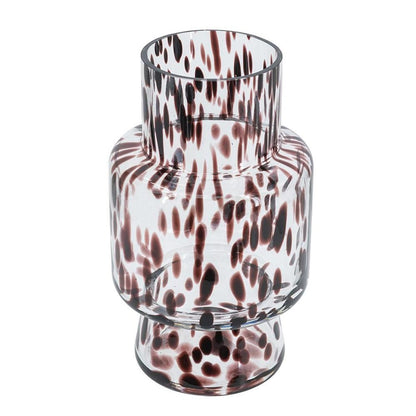 10" Amber And Clear Abstract Glass Cylinder Table Vase HomeRoots