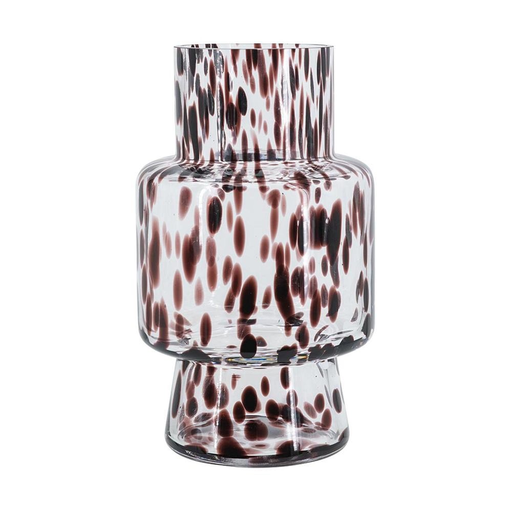 10" Amber And Clear Abstract Glass Cylinder Table Vase HomeRoots