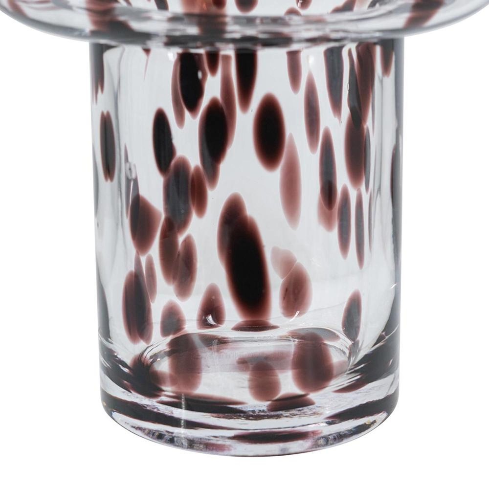 8" Amber And Clear Abstract Glass Cylinder Table Vase HomeRoots