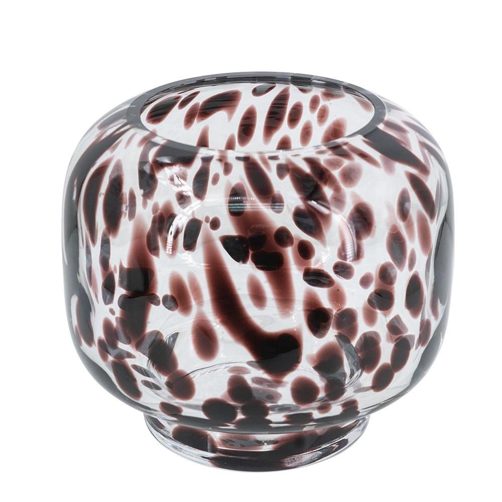 6" Amber And Clear Abstract Glass Round Table Vase HomeRoots