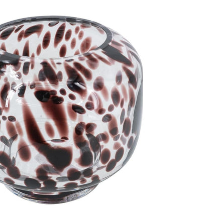 6" Amber And Clear Abstract Glass Round Table Vase HomeRoots