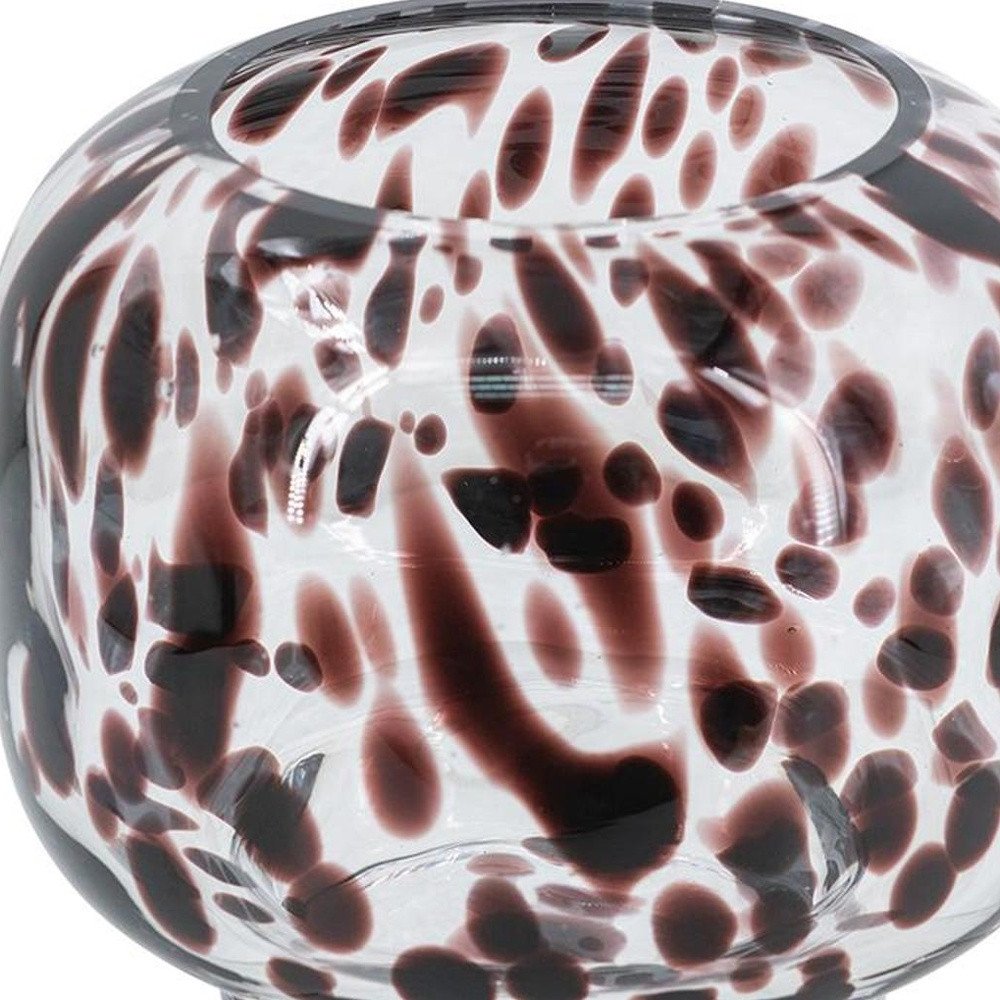 6" Amber And Clear Abstract Glass Round Table Vase HomeRoots