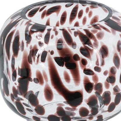 6" Amber And Clear Abstract Glass Round Table Vase HomeRoots