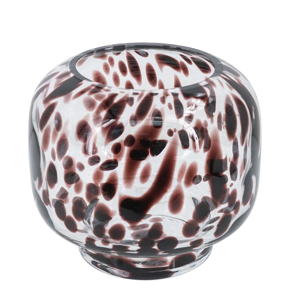 6" Amber And Clear Abstract Glass Round Table Vase HomeRoots