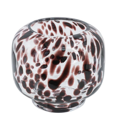 6" Amber And Clear Abstract Glass Round Table Vase HomeRoots