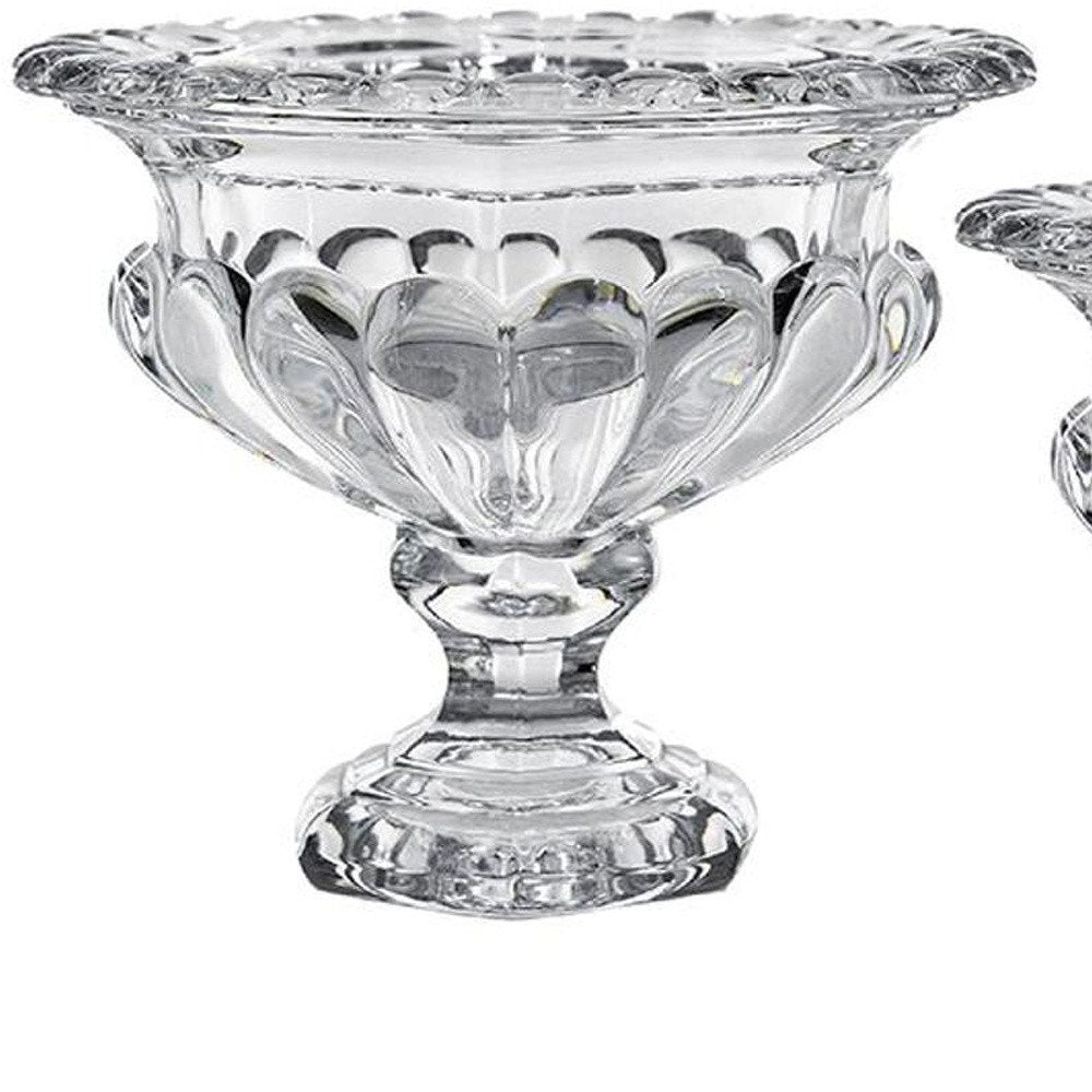 Set of Two Clear Glass Round Bowl Table Vases HomeRoots