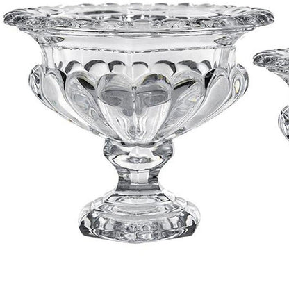 Set of Two Clear Glass Round Bowl Table Vases HomeRoots