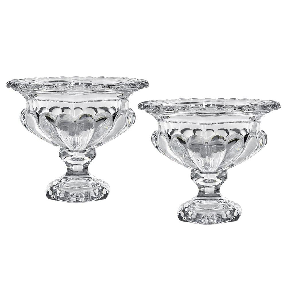 Set of Two Clear Glass Round Bowl Table Vases HomeRoots