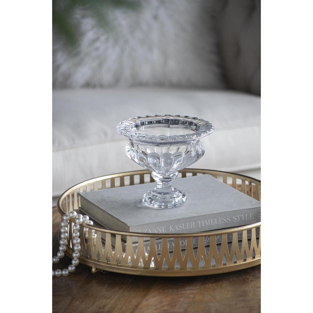 Set of Two Clear Glass Round Bowl Table Vases HomeRoots