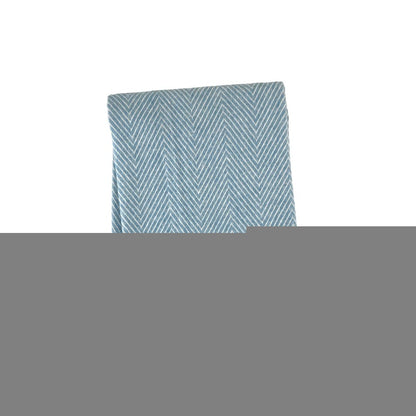 51" X 67" Blue Cotton Woven Herringbone Throw Blanket with Fringe HomeRoots