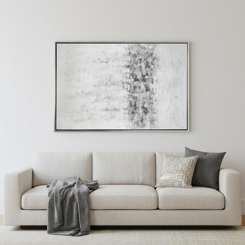 Winter Storm Hand Painted Silver Floater Frame Wall Art — view 9