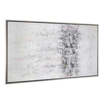 Winter Storm Hand Painted Silver Floater Frame Wall Art HomeRoots