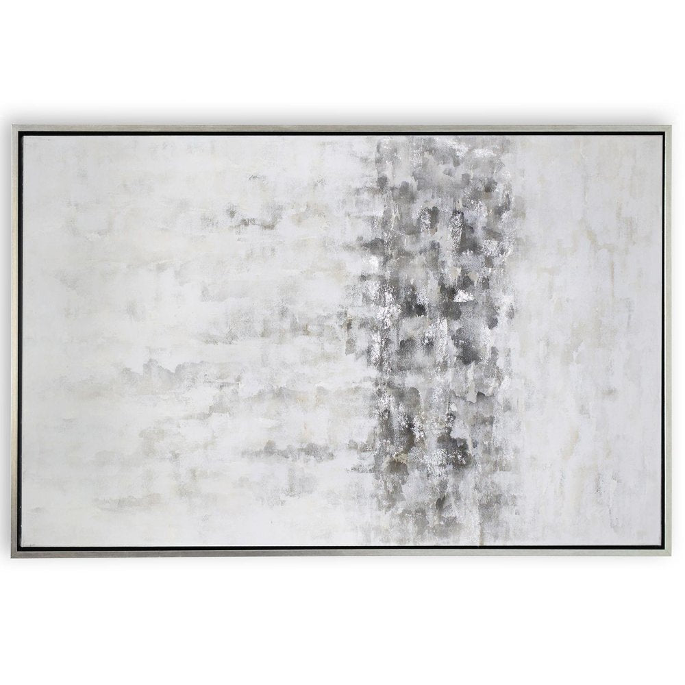 Winter Storm Hand Painted Silver Floater Frame Wall Art — view 2