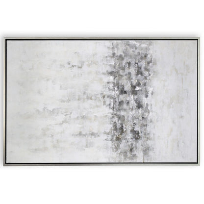 Winter Storm Hand Painted Silver Floater Frame Wall Art HomeRoots