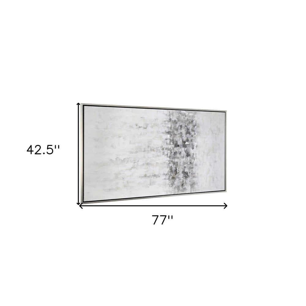 Winter Storm Hand Painted Silver Floater Frame Wall Art HomeRoots