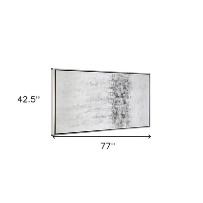 Winter Storm Hand Painted Silver Floater Frame Wall Art HomeRoots