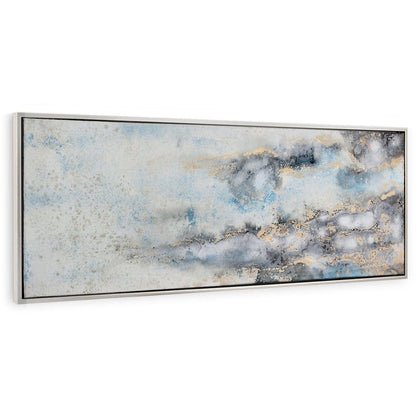 Subtle Transition Hand Painted Silver Floater Frame Wall Art HomeRoots
