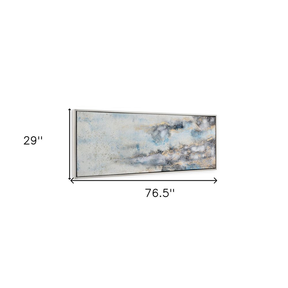 Subtle Transition Hand Painted Silver Floater Frame Wall Art — view 5