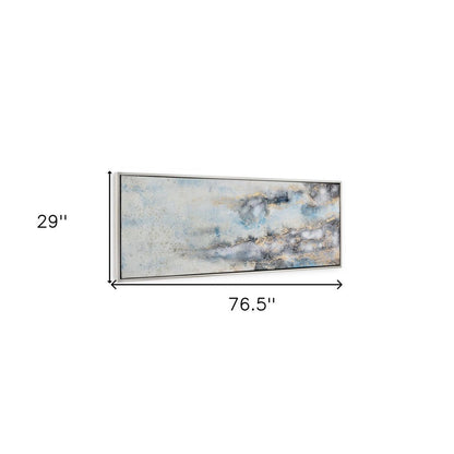 Subtle Transition Hand Painted Silver Floater Frame Wall Art HomeRoots