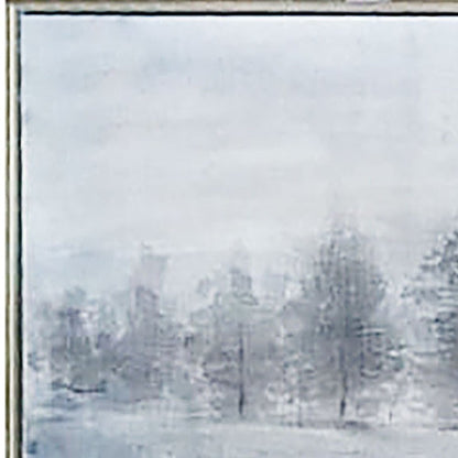 Trees at Dusk Hand Painted Silver Floater Frame Wall Art HomeRoots
