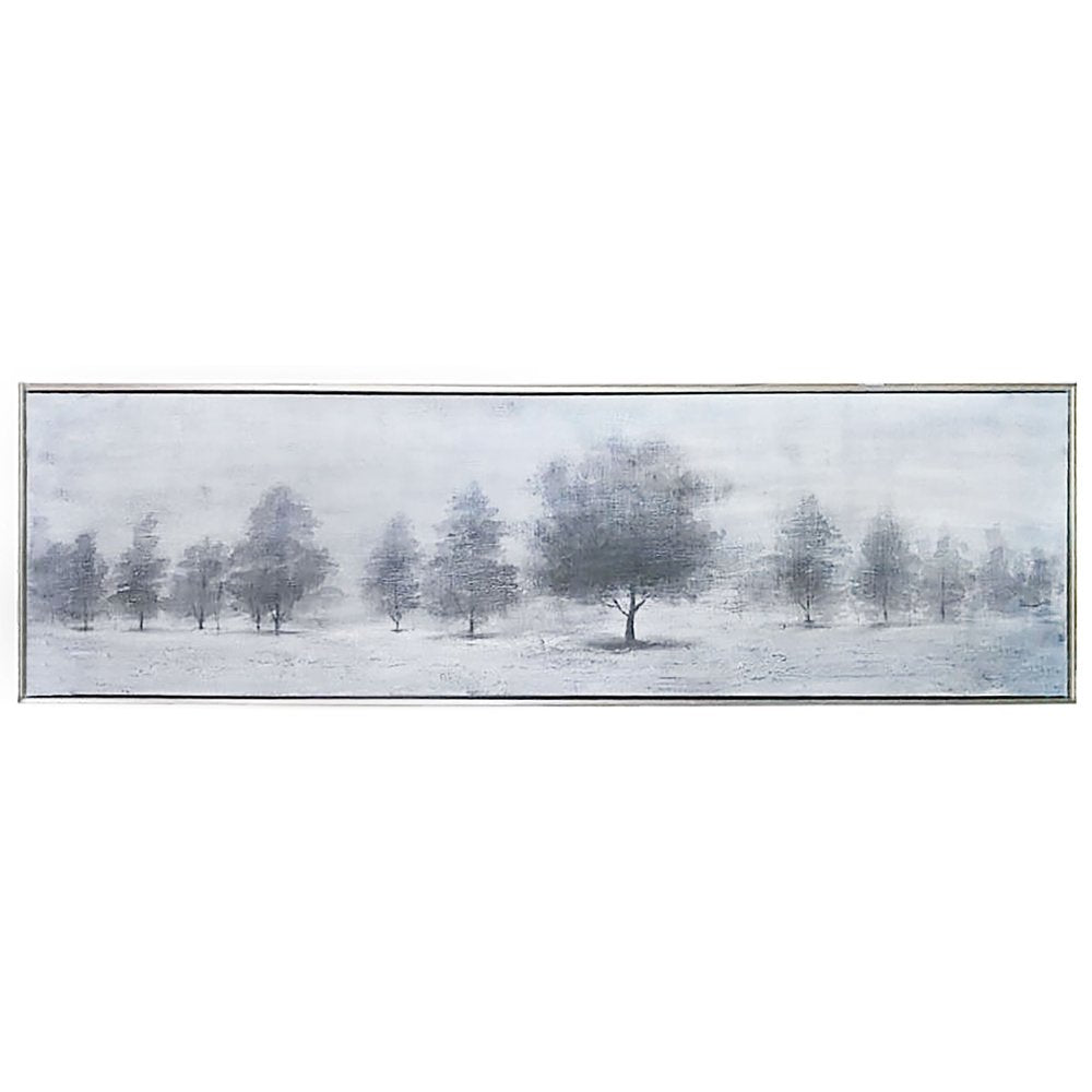 Trees at Dusk Hand Painted Silver Floater Frame Wall Art — view 3