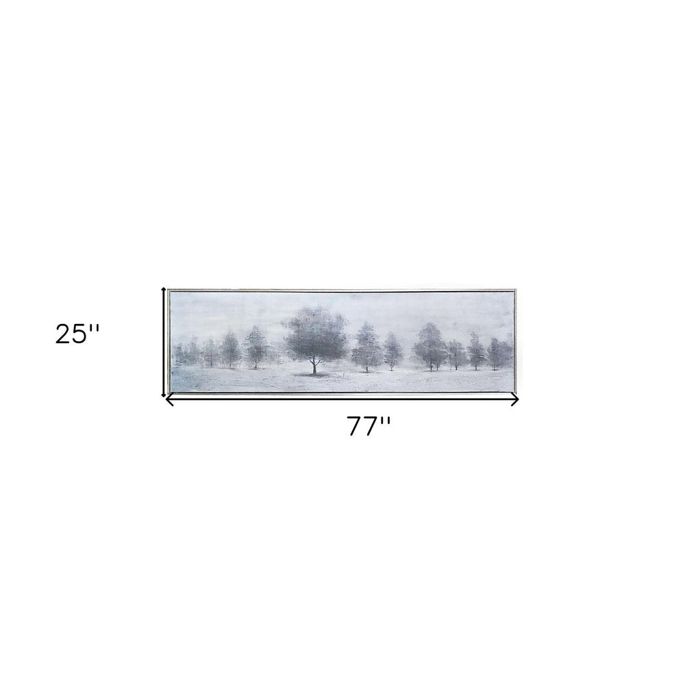 Trees at Dusk Hand Painted Silver Floater Frame Wall Art HomeRoots