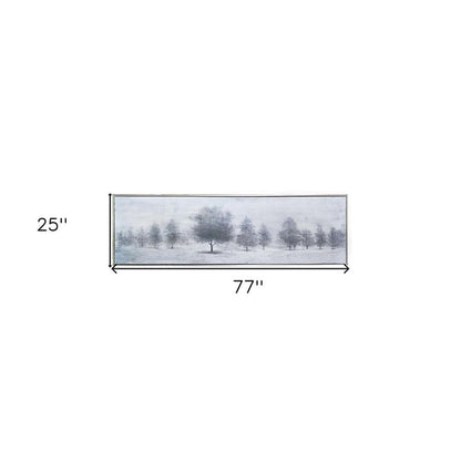 Trees at Dusk Hand Painted Silver Floater Frame Wall Art HomeRoots