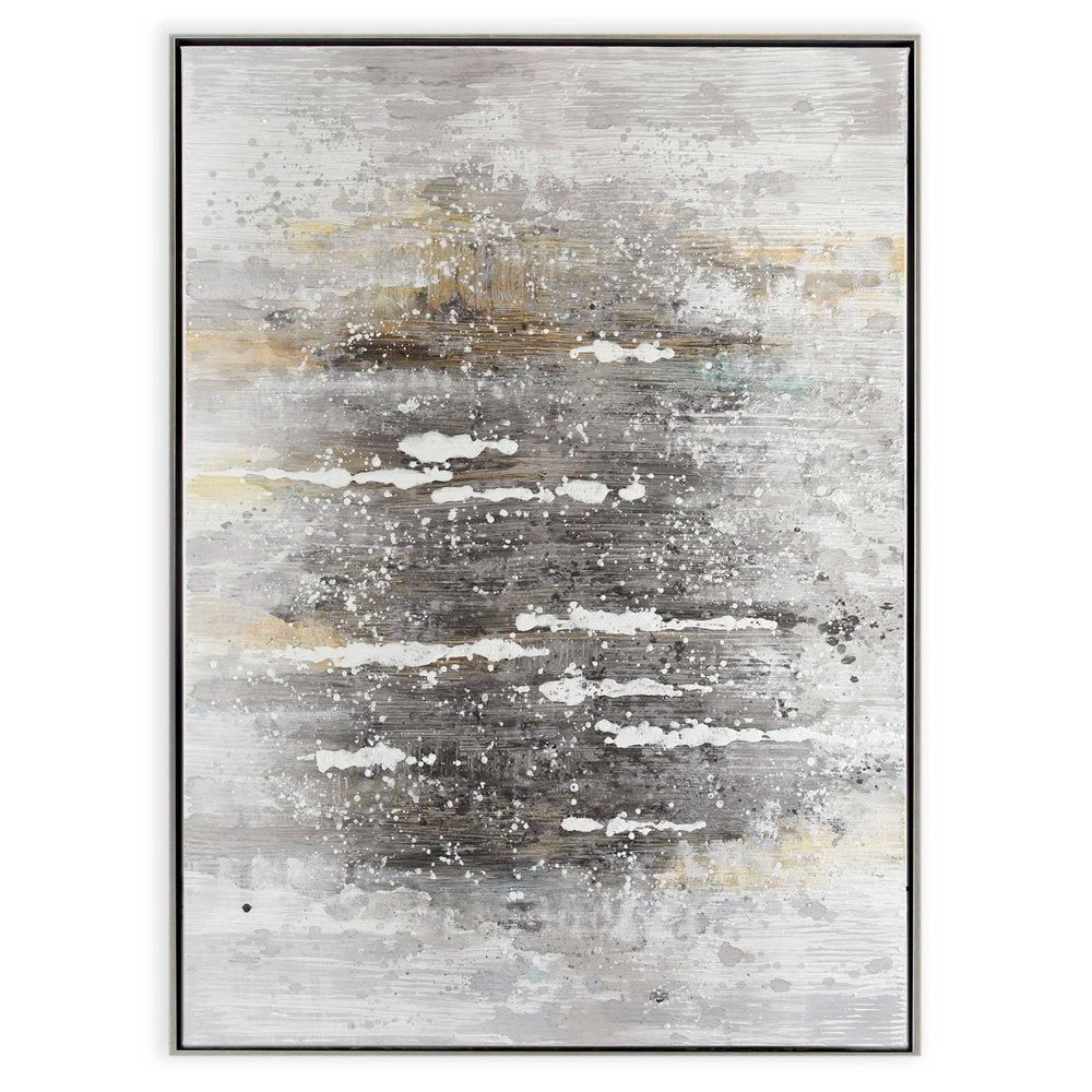 Feedback Hand Painted Silver Floater Frame Wall Art HomeRoots