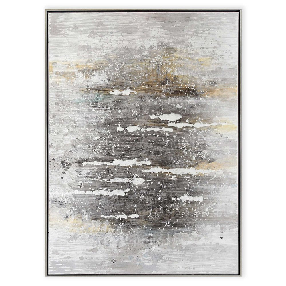 Feedback Hand Painted Silver Floater Frame Wall Art HomeRoots