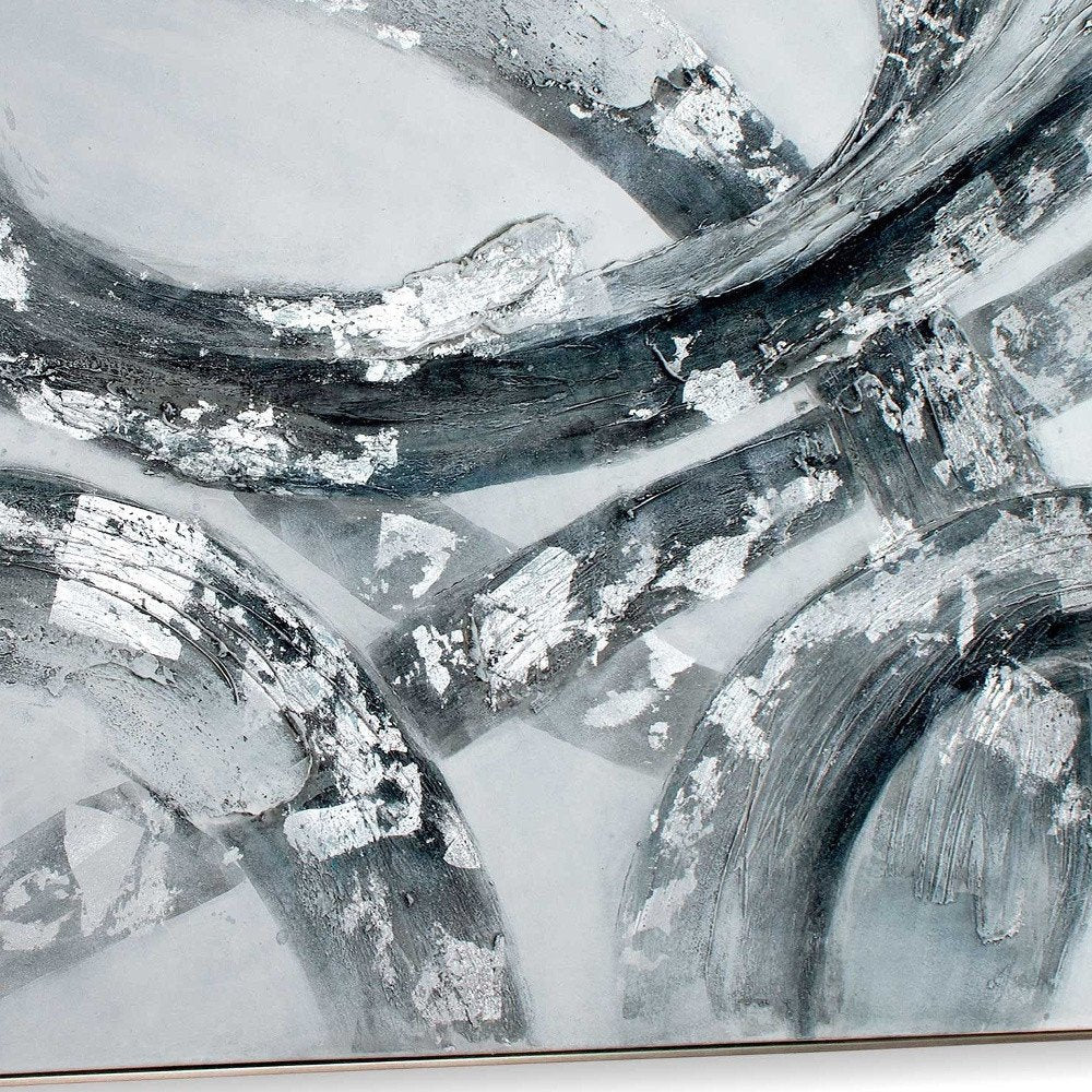 Caspian Hand Painted Silver Floater Frame Wall Art HomeRoots