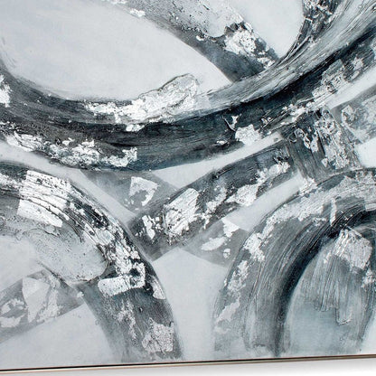 Caspian Hand Painted Silver Floater Frame Wall Art HomeRoots