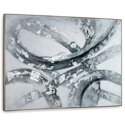 Caspian Hand Painted Silver Floater Frame Wall Art HomeRoots