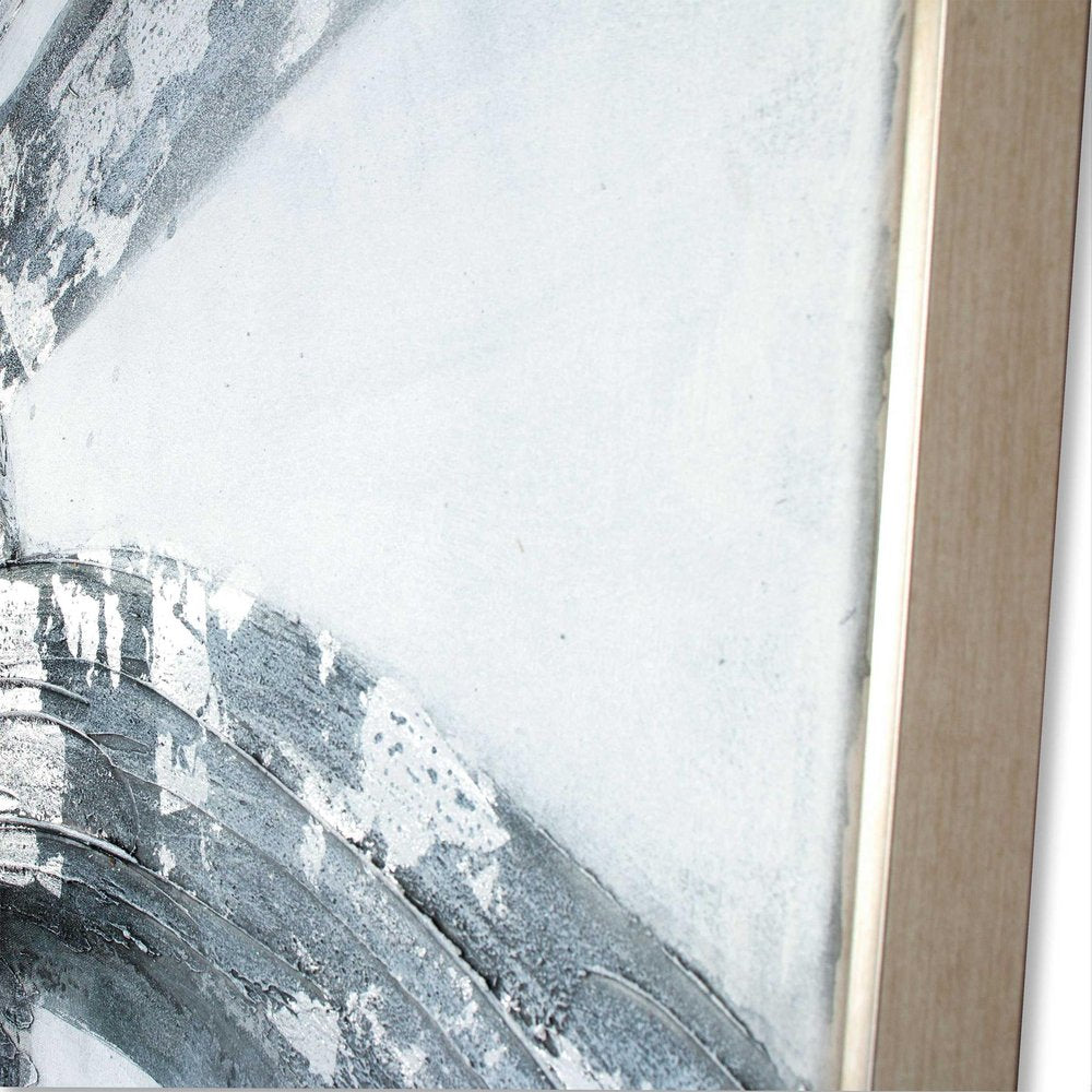 Caspian Hand Painted Silver Floater Frame Wall Art — view 3