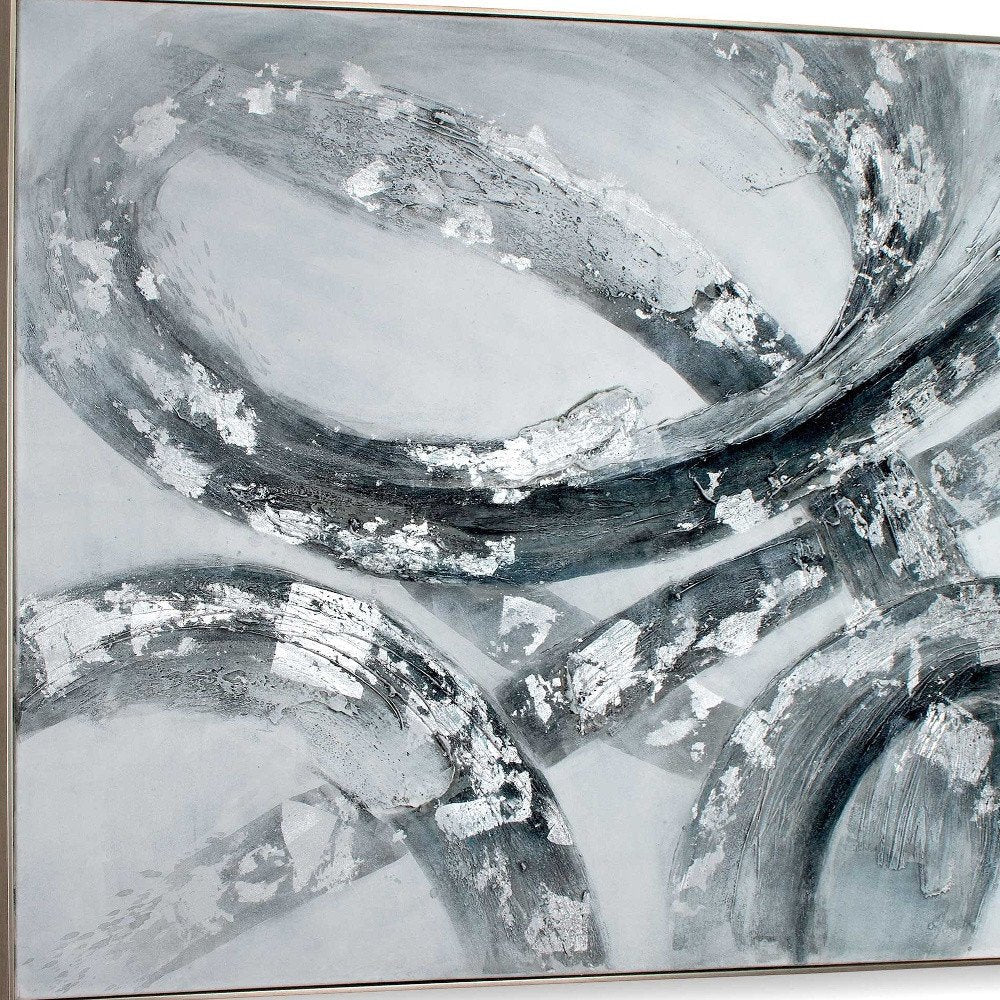 Caspian Hand Painted Silver Floater Frame Wall Art — view 5