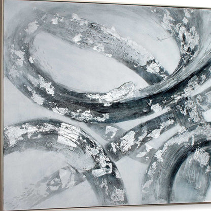 Caspian Hand Painted Silver Floater Frame Wall Art HomeRoots