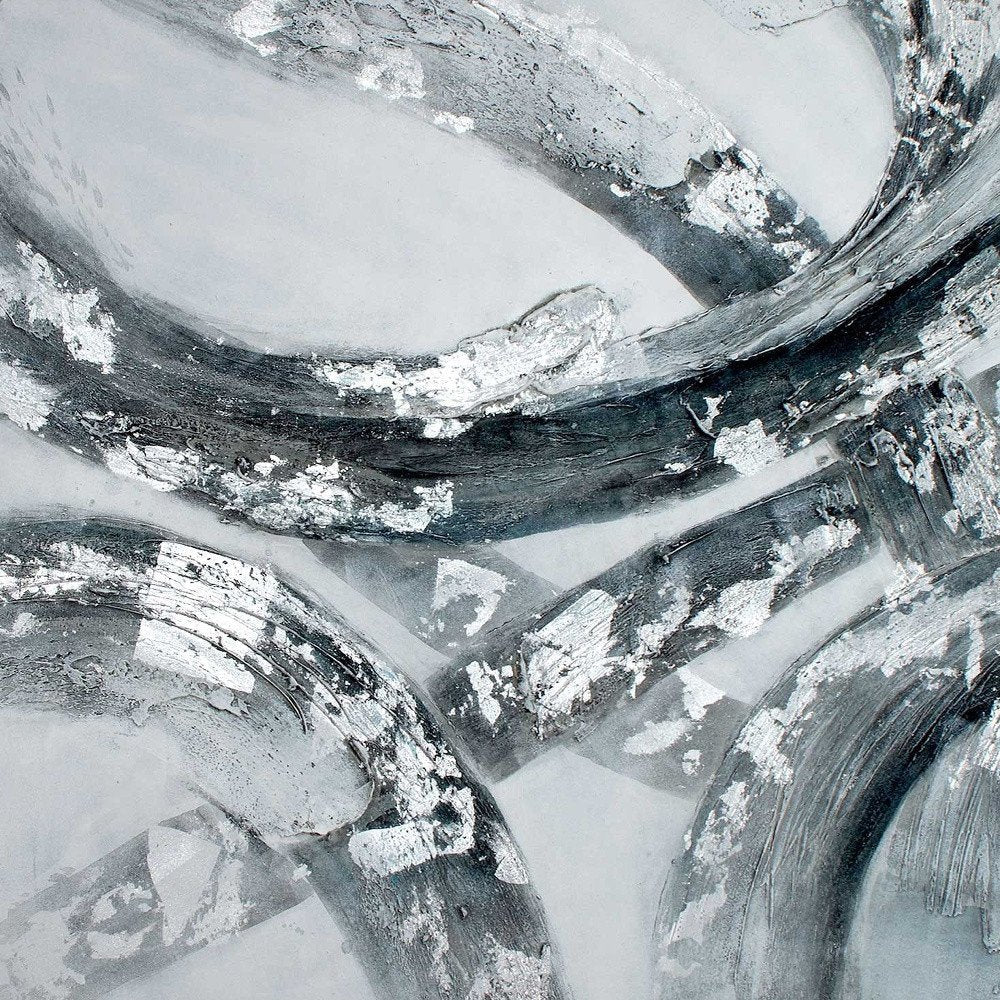 Caspian Hand Painted Silver Floater Frame Wall Art — view 6