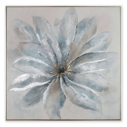 Radiant Blossom Hand Painted Silver Floater Frame Wall Art HomeRoots