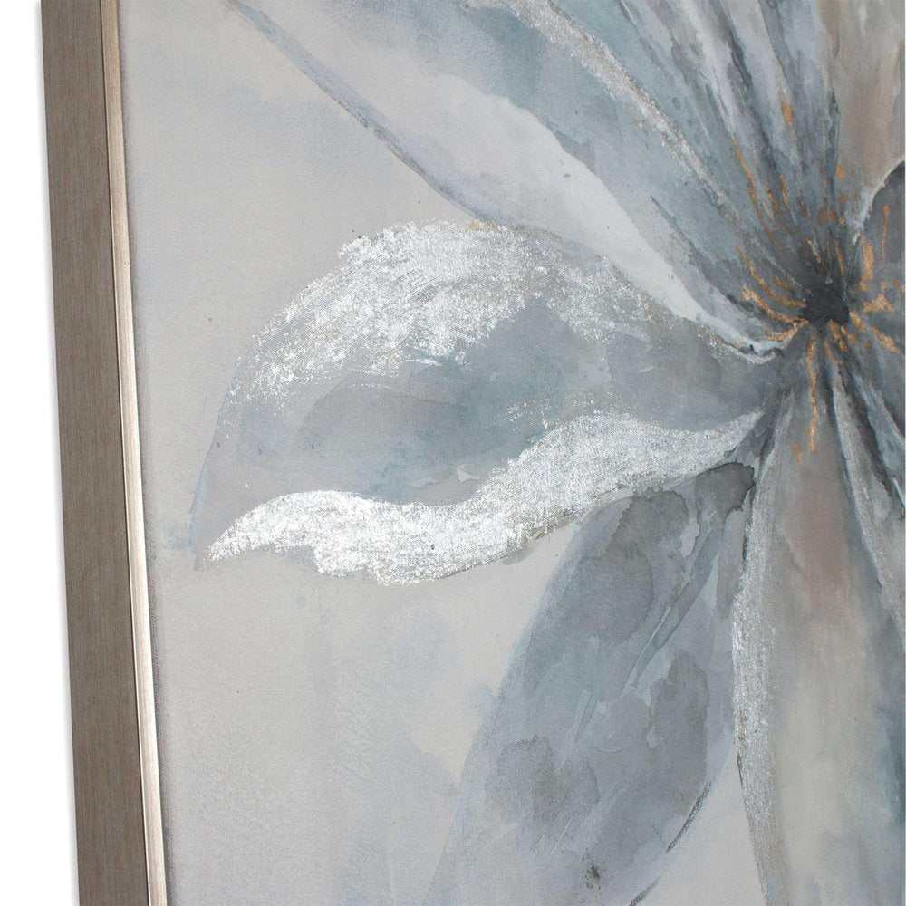 Radiant Blossom Hand Painted Silver Floater Frame Wall Art — view 3