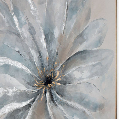 Radiant Blossom Hand Painted Silver Floater Frame Wall Art HomeRoots