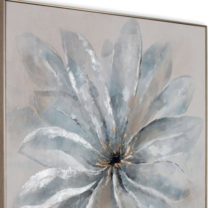 Radiant Blossom Hand Painted Silver Floater Frame Wall Art HomeRoots
