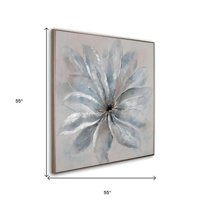 Radiant Blossom Hand Painted Silver Floater Frame Wall Art HomeRoots