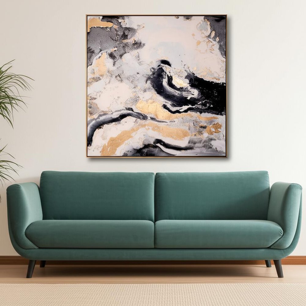Faction Hand Painted Gold Floater Frame Wall Art HomeRoots