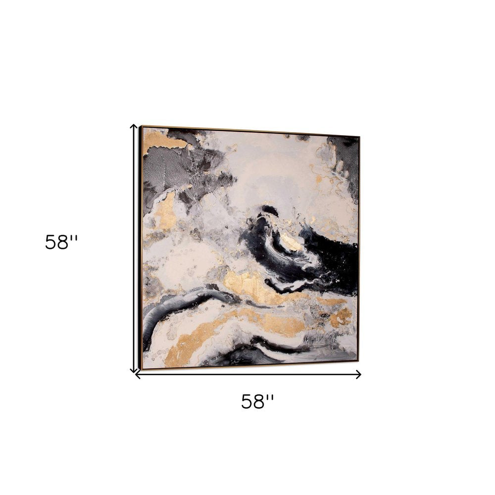 Faction Hand Painted Gold Floater Frame Wall Art HomeRoots