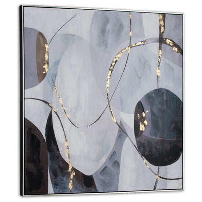 Graphite Hand Painted Black Floater Frame Wall Art HomeRoots