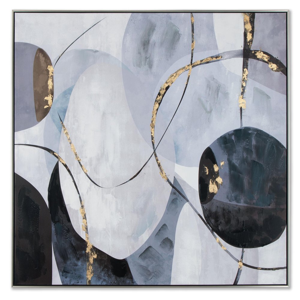 Graphite Hand Painted Black Floater Frame Wall Art — view 2