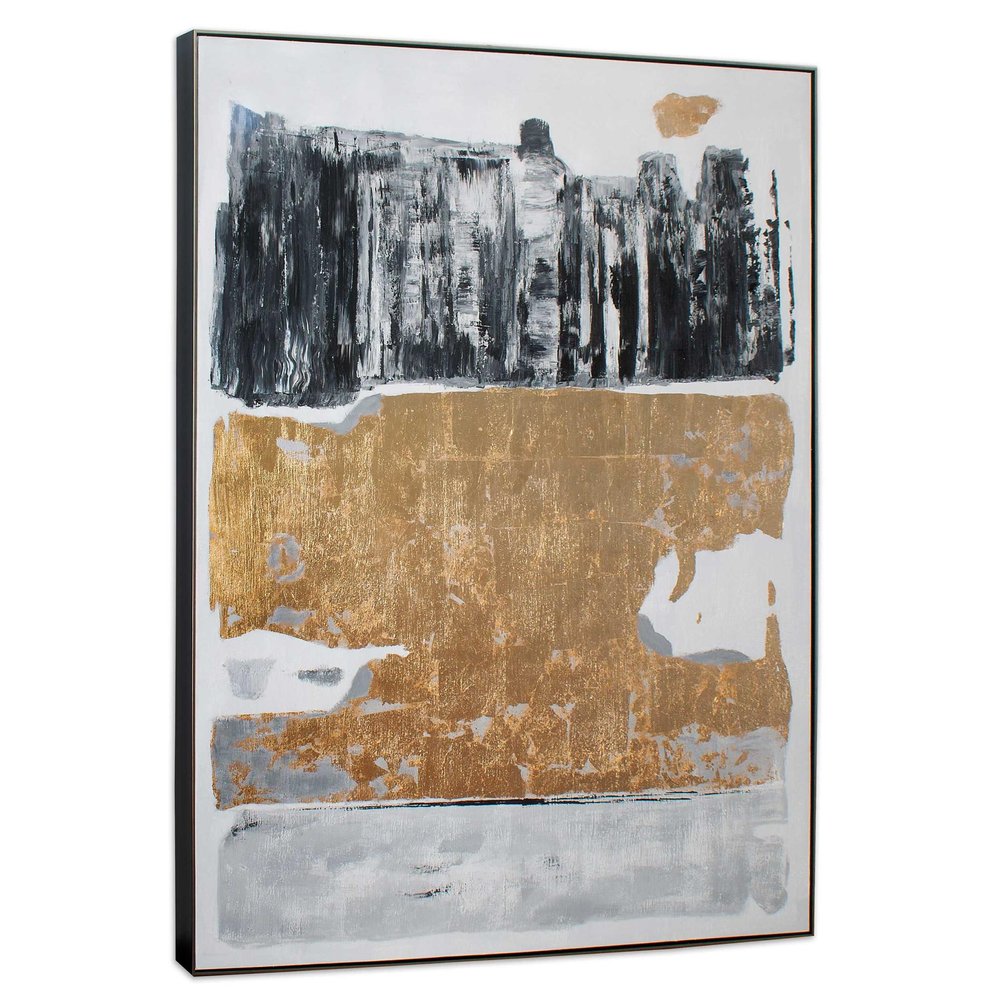 Allurement Hand Painted Black Floater Frame Wall Art — view 1