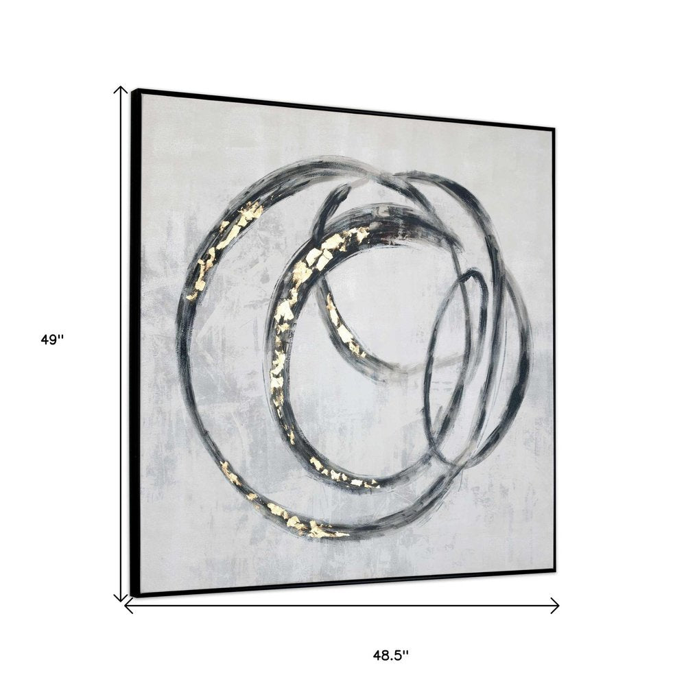 Circulo Hand Painted Black Floater Frame Wall Art — view 10