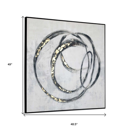 Circulo Hand Painted Black Floater Frame Wall Art HomeRoots