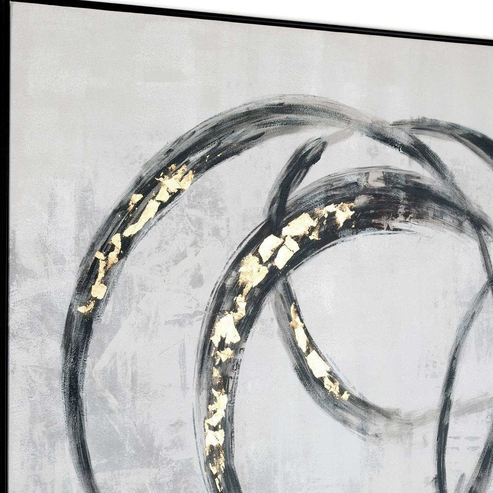 Circulo Hand Painted Black Floater Frame Wall Art — view 11
